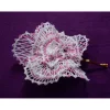 Haarschmuck Handgeklöppelte Blüte weiß rosa Geschenk für sie Valentinstag Klöppelspitze Handarbeit
