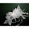 Haarschmuck ivory Haarreif Unikat Hochzeit  geklöppelt Handarbeit  Brautschmuck
