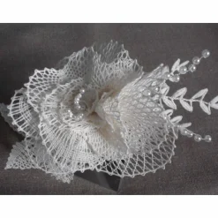 Haarschmuck ivory Haarreif Unikat Hochzeit  geklöppelt Handarbeit  Brautschmuck