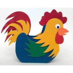 Hahn Osternest, Gockel als Osterkörbchen oder Osterdeko, Frühlingsdekoration aus Wellpappe, originelles Osternest