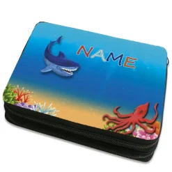 Hai Federmäppchen inkl. Inhalt mit Name / personalisierbar