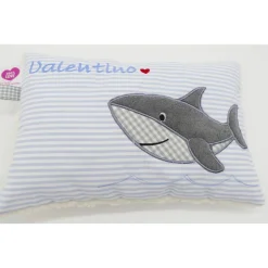 Hai Haifisch Fisch Namenskissen Taufkissen Kuschelkissen Kindergartenkissen Geburtsgeschenk