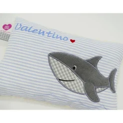 Hai Haifisch Fisch Namenskissen Taufkissen Kuschelkissen Kindergartenkissen Geburtsgeschenk
