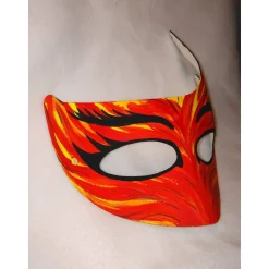 Halbmaske, Feuervogel, Feuerteufel, Teufel, handbemalt, Tiermaske, Pappmache