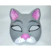 Halbmaske, Katze, grau, pink, Maske, handbemalt, Tiermaske, Pappmache