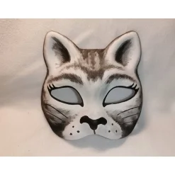 Halbmaske, Katze, Maske, handbemalt, Tiermaske, Pappmache