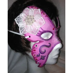 Halbmaske, Schmetterling, mit Strassblume, handbemalt, Tiermaske, Pappmache