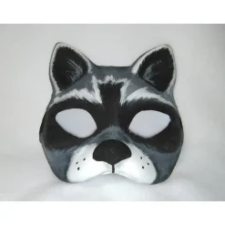 Halbmaske, Waschbär, Maske, handbemalt, Tiermaske, Pappmache