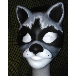 Halbmaske, Waschbär, Maske, handbemalt, Tiermaske, Pappmache