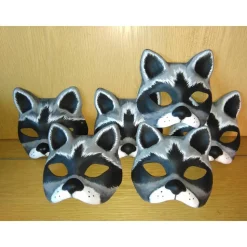 Halbmaske, Waschbär, Maske, handbemalt, Tiermaske, Pappmache