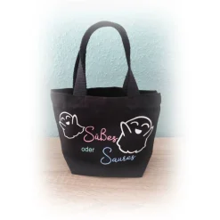 HALLOWEEN  --  süße kleine Tasche, Stofftasche  --  Gespenster leuchten im Dunkeln