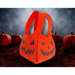 Halloween Beutel aus Filz mit Kürbisgesichtern