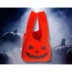 Halloween Beutel aus Filz mit Kürbisgesichtern
