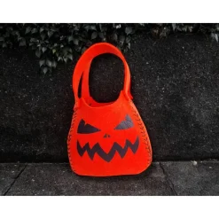 Halloween Beutel aus Filz mit Kürbisgesichtern