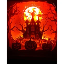 Halloween Dekoration Lampe 3D Bild Halloween inkl. Farbwechsel Shadowbox.