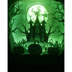 Halloween Dekoration Lampe 3D Bild Halloween inkl. Farbwechsel Shadowbox.