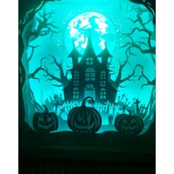 Halloween Dekoration Lampe 3D Bild Halloween inkl. Farbwechsel Shadowbox.