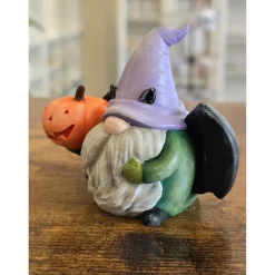 Halloween Fledermauswichtel mit Kürbis - Deko Figur -