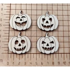 Halloween Kürbisse 16-Teile Holz zum Basteln Verzieren Gestalten Streu Tischstreu DIY