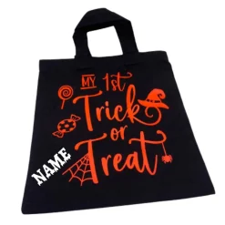 Halloween Tasche mit Namen Beutel Tragetasche My first Trick or Treat
