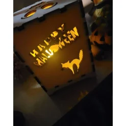 Halloween Windlicht, Halloween Lampe, Laterne Halloween Boxen, Spinne, Kürbis, Hexe