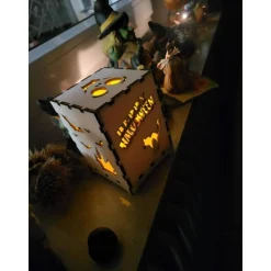 Halloween Windlicht, Halloween Lampe, Laterne Halloween Boxen, Spinne, Kürbis, Hexe