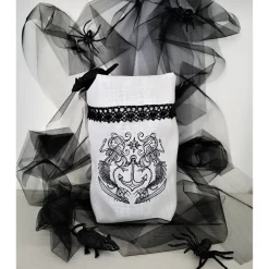 Halloween Windlicht Lichtbeutel Vasenhusse Meerjungfrauen Anker GESTICKT Leinen Baumwollspitze