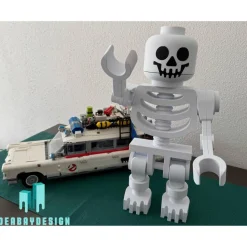 Halloween XXL Hochwertige, von Lego inspirierte Minifigur, riesiges Skelett