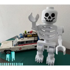 Halloween XXL Hochwertige, von Lego inspirierte Minifigur, riesiges Skelett