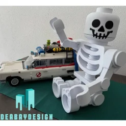 Halloween XXL Hochwertige, von Lego inspirierte Minifigur, riesiges Skelett