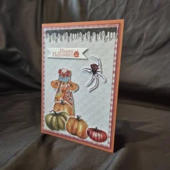 Halloweenkarte / Clownsmotiv / Spinnenmotiv / Happy Halloween Spruch / Kürbisgrußkarten / Halloweenkarte Clown