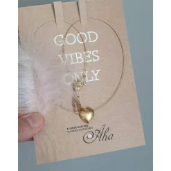 Halskette mit Herz Anhänger, Herzkette aus Silber vergoldet