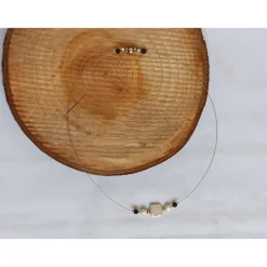 Halskette mit Zuchtperlen-Quadrat weiß