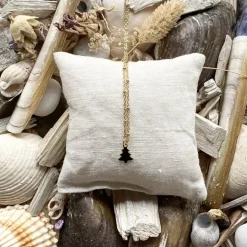 Halskette „Tannenbaum“ gold - Goldfarbene Kette aus Edelstahl mit Anhänger Tannenbaum