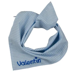 Halstuch kariert mit Namen, Baby und Kind Jungen Mädchen Personalisiertes Babyhalstuch kariert / Vichykaro grün blau lil