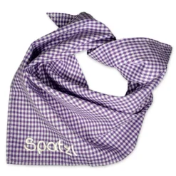 Halstuch kariert mit Namen, Baby und Kind Jungen Mädchen Personalisiertes Babyhalstuch kariert / Vichykaro grün blau lil