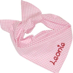 Halstuch kariert mit Namen, Baby und Kind Jungen Mädchen Personalisiertes Babyhalstuch kariert / Vichykaro grün blau lil