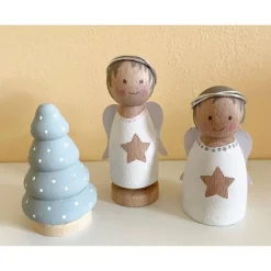 Handbemalte Engel Figurenkegel aus Holz – Weihnachtsdeko & Peg Dolls