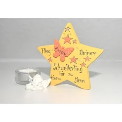 Handbemalter Holzstern als Sternenkind Erinnerung – Personalisiertes Andenken für Eltern