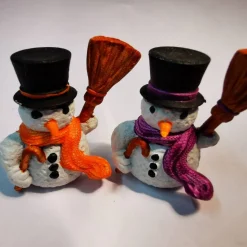 Handbemalter Schneemann mit Zylinder – 2 cm hoch