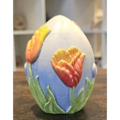 Handbemaltes Osterei mit Tulpenmotiv - Ostern -