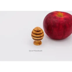 Handgedrechselter Laubbaum –  kugelig „Bauh.-Baum“ Natur Gartenholz Apfel nachhaltig Weihnachtsde