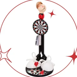 Handgefertigte Dartspieler Holzfigur – Originelles Geldgeschenk für Dart-Fans