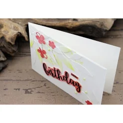 Handgefertigte Geburtstagskarte mit Aquarellblüten und 3D-Optik – Unikat zum Geburtstag