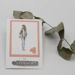 Handgefertigte Geschenkbox zur Jugendweihe mit Karte & Geldfach