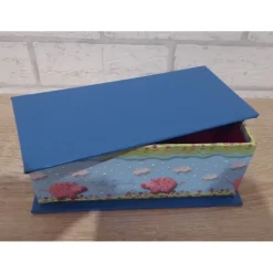 Handgefertigte Geschenkverpackung aus Pappe, Papier und Buchleinen - Motiv Glücksschwein