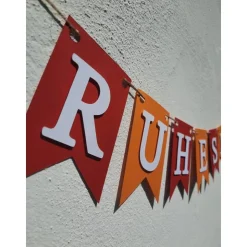 Handgefertigte Girlande zum Ruhestand Rente tolle Farben Abschied Kollege Kollegin