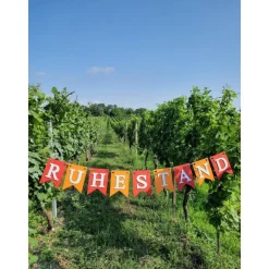 Handgefertigte Girlande zum Ruhestand Rente tolle Farben Abschied Kollege Kollegin