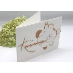 Handgefertigte Glückwunschkarte zur Kommunion – liebevolle Karte zur Erstkommunion