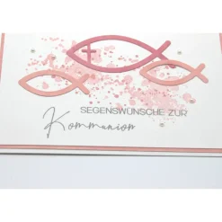 Handgefertigte Glückwunschkarte zur Kommunion – liebevolle Karte zur Erstkommunion